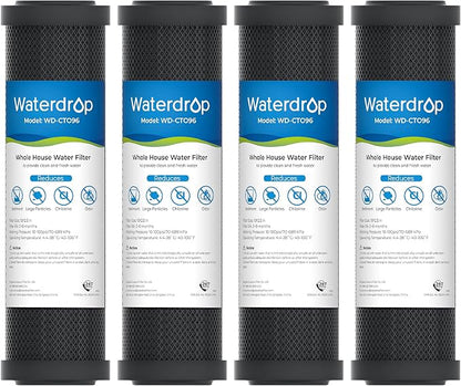 Waterdrop 2.5" x 10" Whole House CTO Carbon Water Filter Cartridge, 1 Micron by Waterdrop