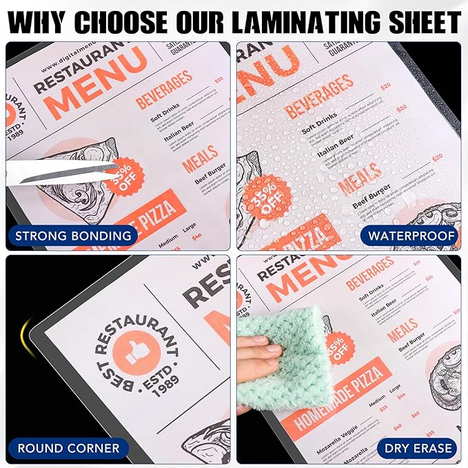 BURVAGY 300 Pack Laminating Sheets, 3 Mil, 9 x 11.5 Inches Thermal Laminating Pouches Lamination Sheet Paper for Laminator, Clear, Letter Size, Office and School Supplies