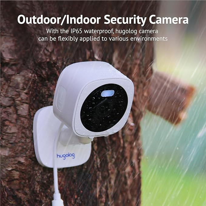 Hugolog 2K Indoor Outdoor Security Cameras for Home Security,Home Camera with Starlight Color Night Vision,Built-in Spotlight,Motion Detection,2-Way Talk,Cloud & Local Storage,Works with Alexa(4 Pack)