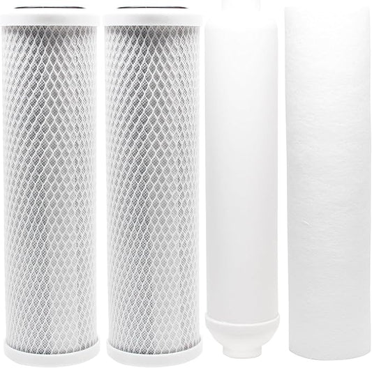 CFS – 4 Pack Replacement Water Filter Kit Includes Carbon Block, Polypropylene by CompleteFiltrationServices
