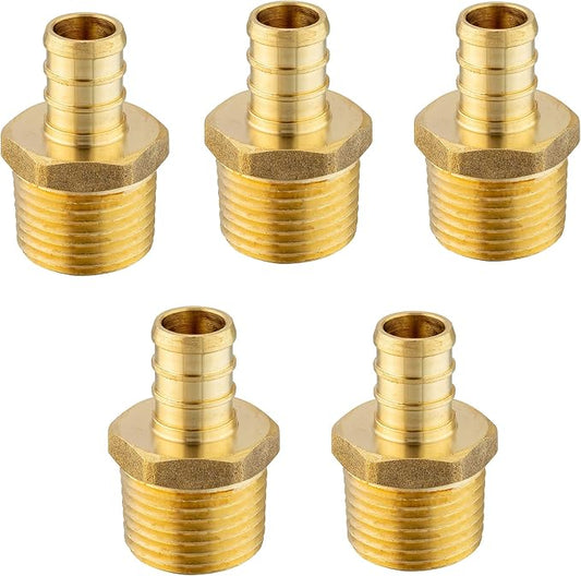 EFIELD Pex 1/2 Inch x 1/2 Inch Male NPT Adapter Brass Crimp Fittings by EFIELDPEXTUBING
