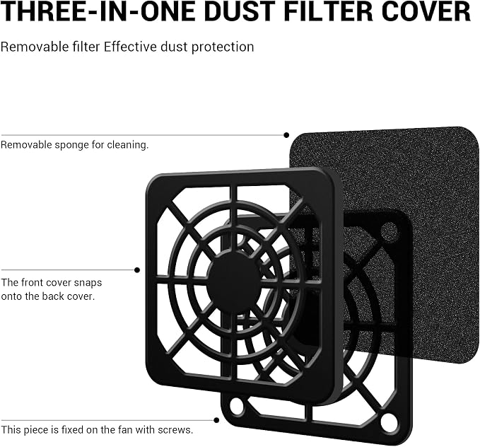 40mm Fan Filter Dustproof Cover, 2 Pack Dust Filter PC Case Fan Grill ABS - Image 4