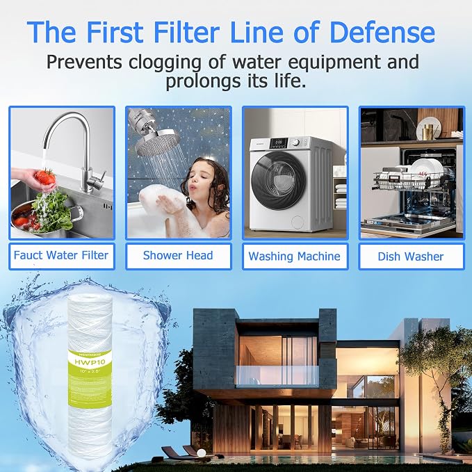5 Micron Whole House Water Filter Cartridge, String Wound Sediment Filters - Image 7