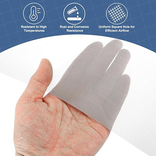 uxcell 40 Mesh 79" x 10" Woven Wire Mesh, 316 Stainless Steel Air Vent Filter - Image 5
