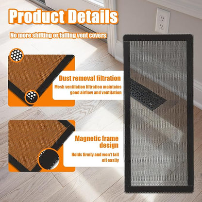 Magnetic Floor Vent Covers- 4"x10" Air Vent Screen Mesh Cover, Floor Register - Image 3