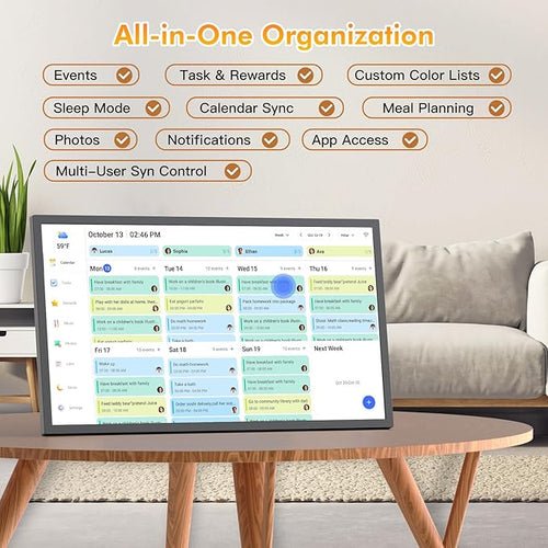 27" Digital Calendar for-Family-Schedules Wall-Planner - Smart Interactive Touchscreen Electronic Calendar, Seamless Scheduling, Star Rewards, Sync Online Calendar Via App, Wall Mount, Gifts for Mom
