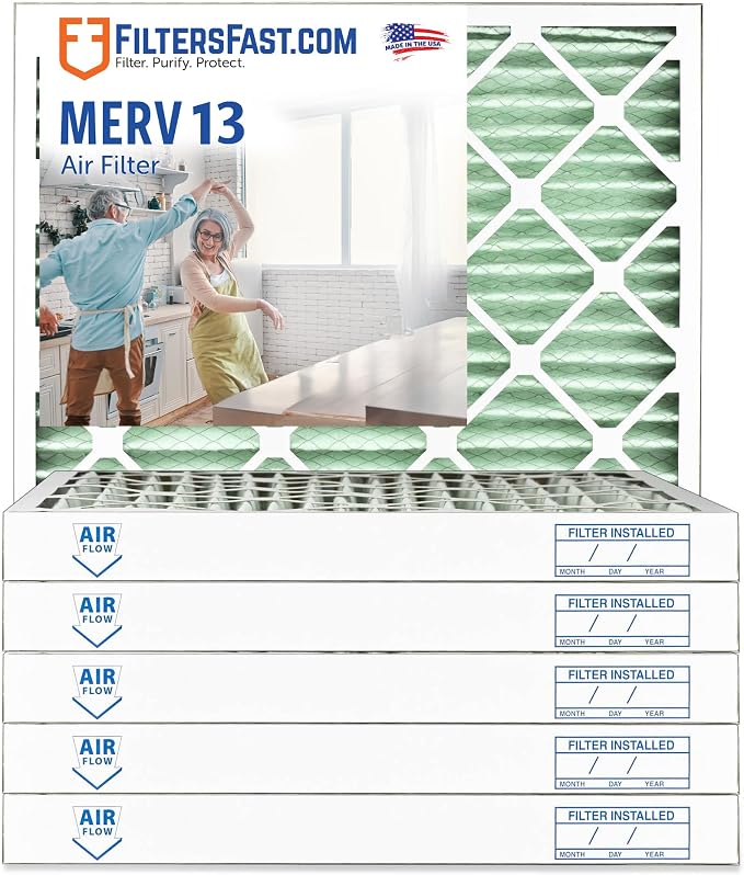 Filters Fast 14x25x2 Pleated Air Filter Merv 13, 2 Inch AC Furnace Air Filters by FiltersFast