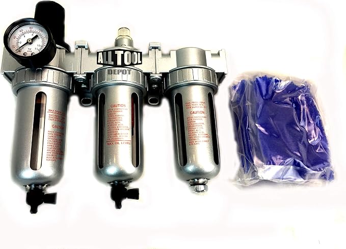 1/2" COMPRESSED AIR PARTICULATE FILTER WATER TRAP/PRESSURE REGULATOR/DESICCANT by Unknown