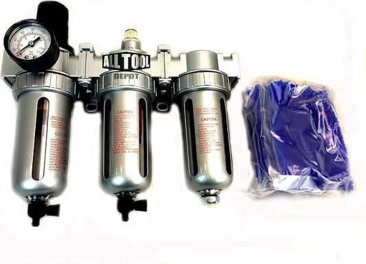 1/2" COMPRESSED AIR PARTICULATE FILTER WATER TRAP/PRESSURE REGULATOR/DESICCANT by Unknown