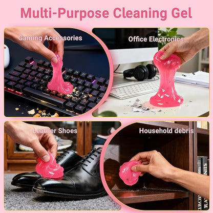 2 Pack Car Cleaning Gel Reusable Auto Slime Cleaner, Rose Scent Dust Cleaning - Image 6