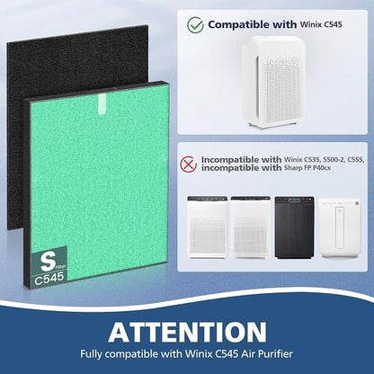 2 Pack C545 HEPA Pollen Replacement Filter S Compatible - Image 2