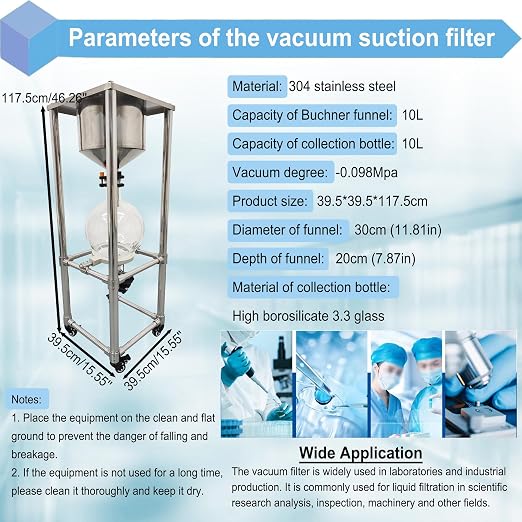 10L Vacuum Filtration System, Negative Pressure Suction Filter - Image 3