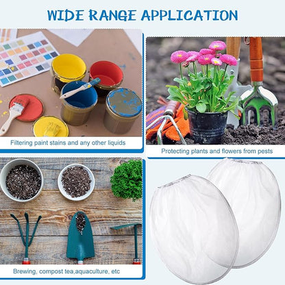 Paint Strainer Bags White Fine Mesh Filters Bag Bucket Elastic Opening Strainer - Image 6