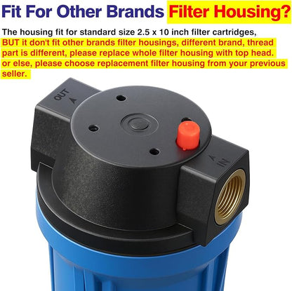 Geekpure 10-Inch Whole House Slim Water Filter Housing - Image 2