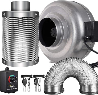 iPower 6 Inch 442 CFM Inline Fan Filter 25 Feet Ducting Combo by iPower