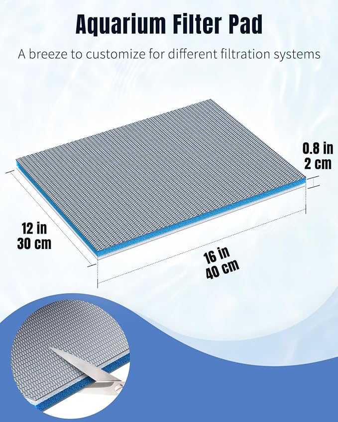 Pawfly 16 x 12 Inch Cuttable Aquarium Filter Media Pad, Sponge Filter Pad - Image 3