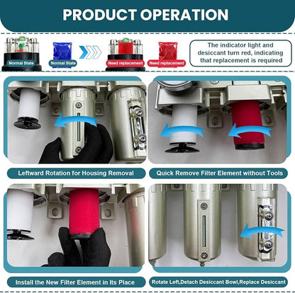 Upgraded 3/4" NPT Heavy Duty Industrial Grade 3 Stage Air Drying System - Image 6