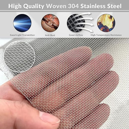 Heavy-Duty Stainless Steel Mesh Screen#18Mesh Wire Dia:0.23mm Size:48"x118" 304 - Image 3