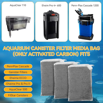 3 Pack 8 Oz Pro-C Aquarium Canister Filter Media Bag - Image 3