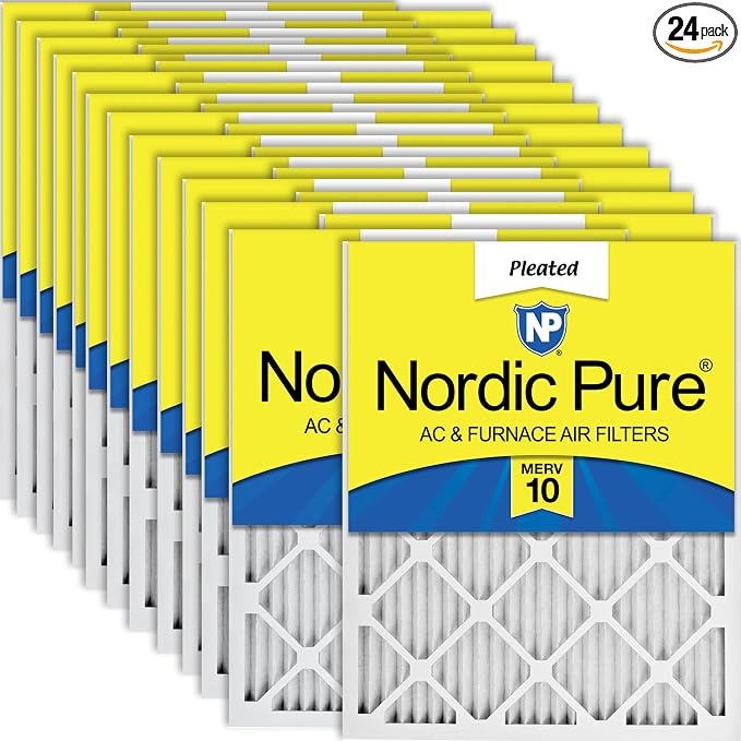 Nordic Pure 18x25x1 Pleated MERV 10 Air Filters 24 Pack by NordicPure