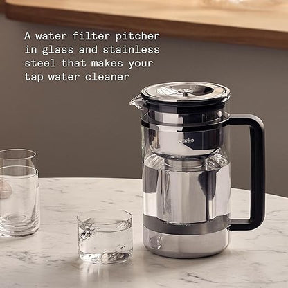 Aarke Purifier Glass Water Pitcher, Refillable Stainless Steel Filter, 8-Weeks - Image 2