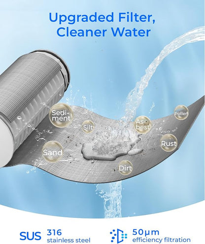 Waterdrop Spin Down Sediment Filter, Reusable Whole House Water Filter System - Image 4