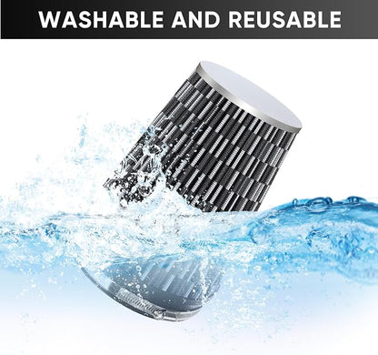 6" 152mm Cold Air Intake Filter Clamp-On Replacement High Flow Inlet Air Filter - Image 5