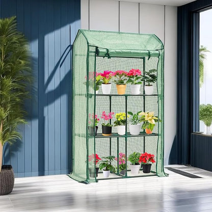 Mini Greenhouse for Indoor Outdoor, Small Plastic Plant Green House Rack Stand - Image 8