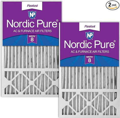 Nordic Pure 16x25x5 Honeywell/Lennox Replacement MERV 8 Air Filters 2 Pack by NordicPure