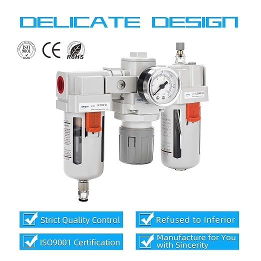 NANPU 3/8" NPT Air Filter, Regulator & Lubricator Combo - Image 7