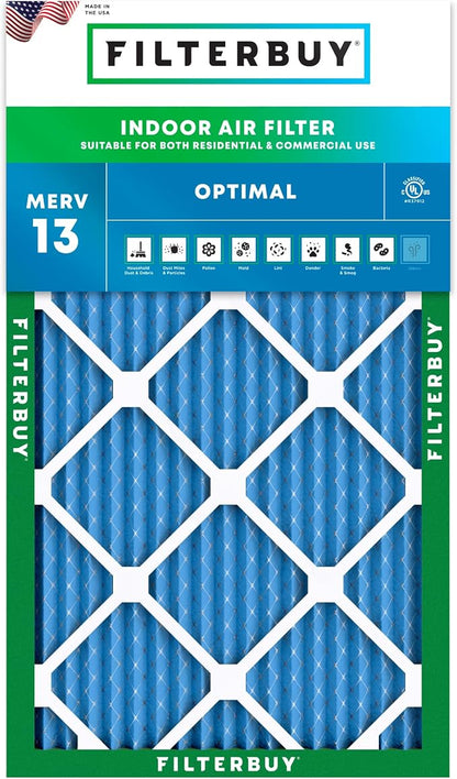 Filterbuy 13x24x1 Air Filter MERV 13 Optimal Smoke & Allergy Defense, by Filterbuy