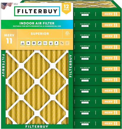 Filterbuy 10x20x2 Air Filter MERV 11 Superior Pet & Allergy Defense, by Filterbuy