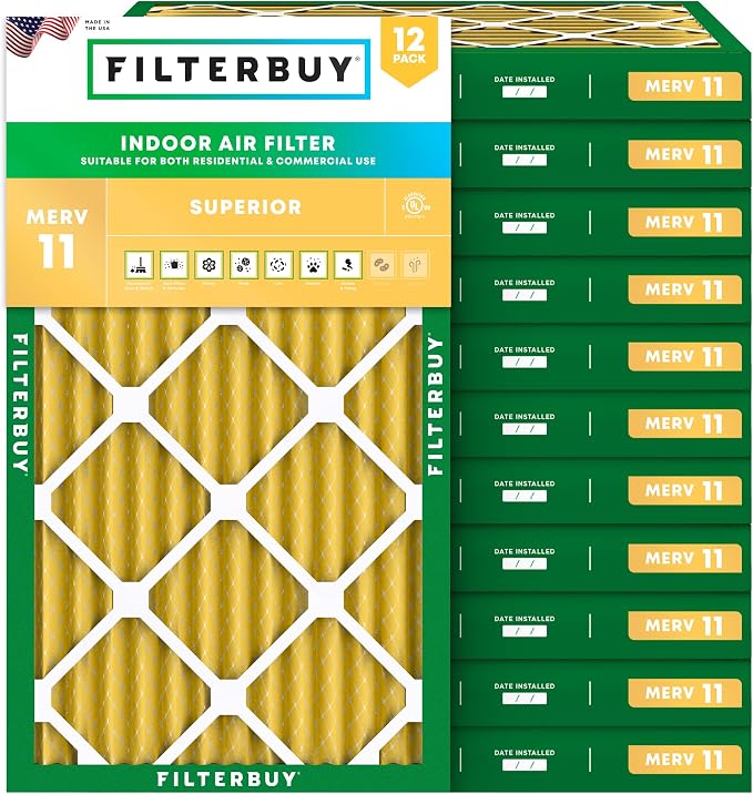 Filterbuy 16x24x2 Air Filter MERV 11 Superior Pet & Allergy Defense, by Filterbuy