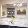 ISKM Silver Framed Mirror for Bathroom 60" x 30" Matte Bathroom Vanity Mirror Anti-Rust, Tempered Glass, Rounded Rectangle Mirror(Horizontal/Vertical)
