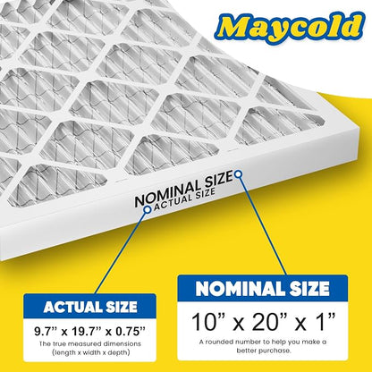 Maycold MERV 8 10x20x1 Furnace Air Filters, Pleated HVAC AC Filters – Actual - Image 3