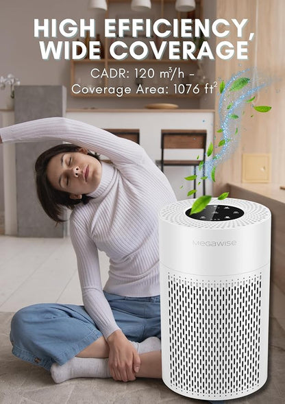 MEGAWISE Air Purifier for Home, Bedroom & Office, H13 True HEPA Filter - Image 3