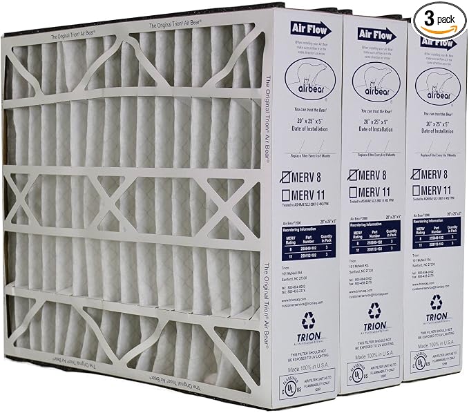 3 Trion Air Bear 20x25x5 Genuine Air Cleaner Filters by Trion