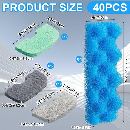 40 Pcs Replacement Filter Media Kit Compatible - Image 2