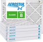 Aerostar 12x20x2 MERV 8, Pleated Air Filter, Box of 6, Made in the USA by AirFiltersDelivered