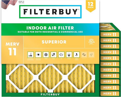 Filterbuy 8x8x1 Air Filter MERV 11 Superior Pet & Allergy Defense, by Filterbuy