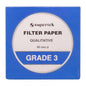 Filter Paper, Qualitative, Grade 3, 90 mm Pack of 100 Sheets by Supertek