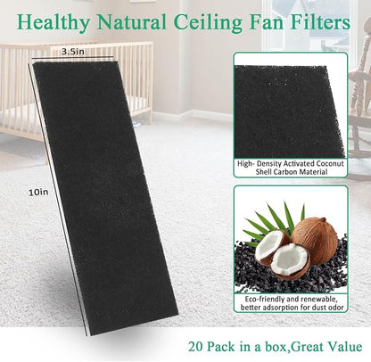 20 Pcs Ceiling Fan Filters for Blades, Fan Air Purifier Pads - Image 8