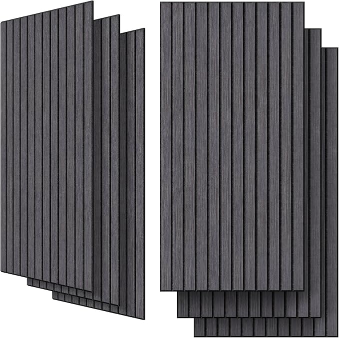 UMIACOUSTICS 6 Packs Acoustic Panel,47.2 x 23.6 Inches Decorative Sound Proof Panel for Office,Home Theater,Studio,Dark Oak