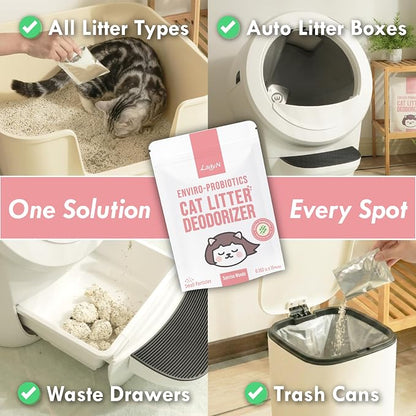 Lady N Fresh Woody Scent Cat Litter Deodorizer, Litter Box Odor Control Powder - Image 3