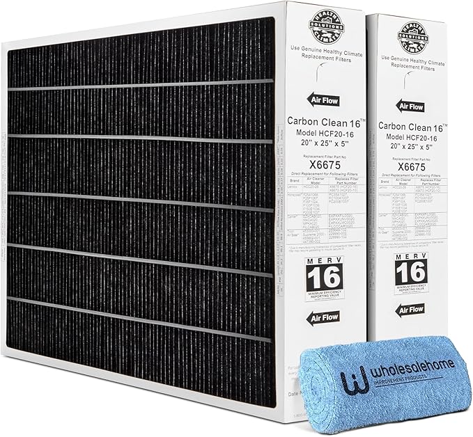 Lennox X6675 20x25x5 Air Filter, Lennox Healthy Climate Carbon Clean Merv 16 by Unknown