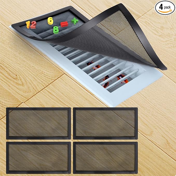 Magnetic Floor Register Vent Covers, 6 x 12 Inch Air Vent Filter Mesh, Sticky by ServetoMakeYourLifeEasier