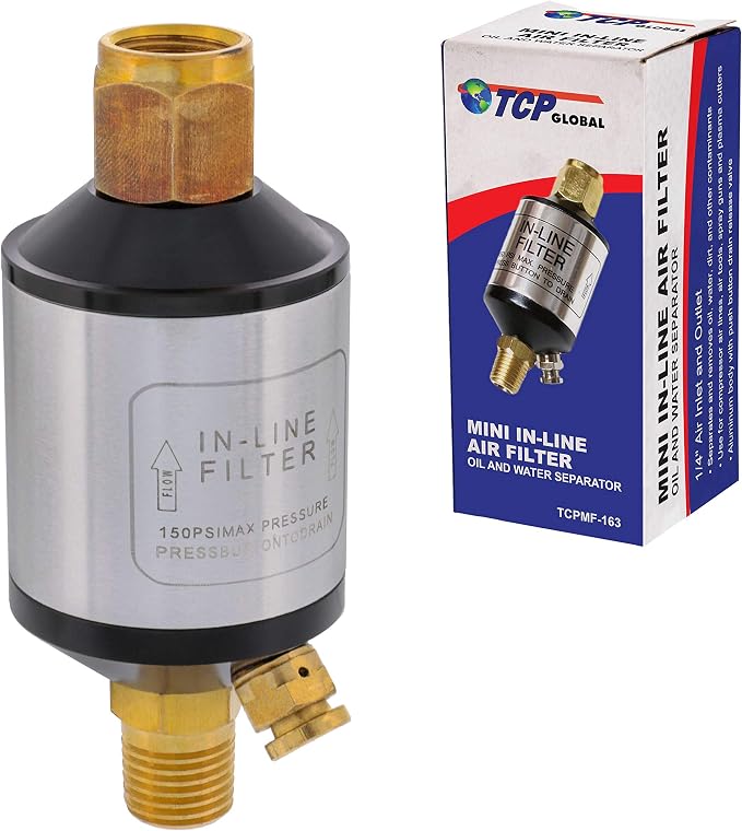 TCP Global Mini In-Line Air Filter, Oil and Water Separator by TCPGlobal