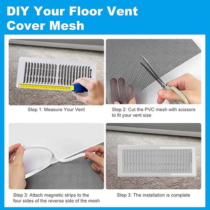 4 PCS DIY White Magnetic Vent Covers – 13.8" x 11.8" Customizable Air Register - Image 2