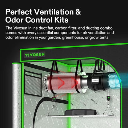 VIVOSUN Grow Tent Ventilation System, 8 Inch Inline Duct Fan - Image 2