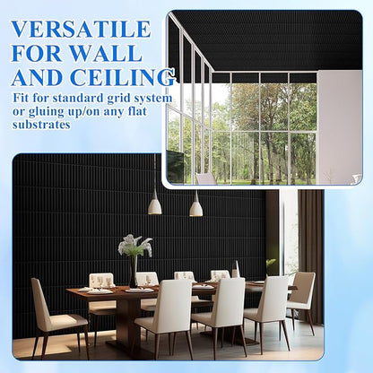 Nuanchu 32 Pcs 3D Slat Wall Panels, Paintable Waterproof Textured Tiles - Image 6